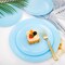 60PCS Baby Shower Blue Disposable Plastic Plates - 10.25” and 7.5” (Solid Blue)